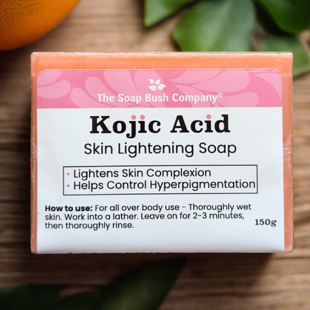 kojic acid soap, skin lightening, skin brightening, hyperpigmentation, turmeric, papaya, all over body use, soapbushco, kojie san, the soap bush company, soap bush co, Clore Beauty Supply,Hair Mall, BSW, Rex, BCI, JNK, Mama Cee Beauty Supply, Miami Beauty Supply, Ricom, best kojic acid soap, Mama Africa Beauty Supply,What is kojic acid soap, and how does it work?