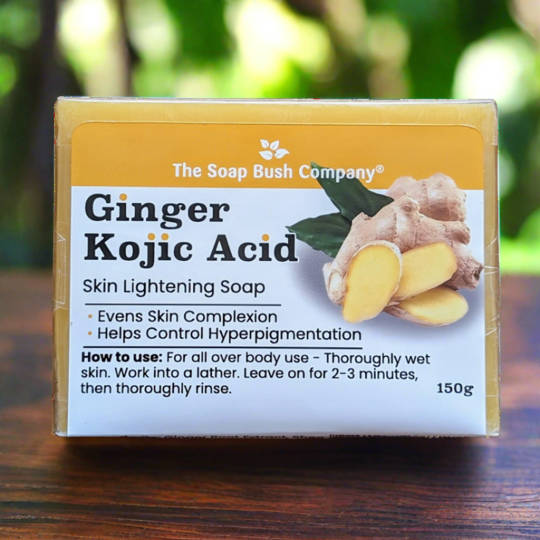 ginger soap, Soap Bush Kojic Acid Skin Lightening Soap, Lightens Skin Complexion, Helps Control Hyperpigmentation, kojie san kojic soap, kojie san skin brightening soap, marie france Real Kojic Acid Soap (Maximum Strength) kojic acid soap, skin lightening, skin brightening, hyperpigmentation, turmeric, papaya, all over body use, fade dark marks, dark spots,Clore Beauty Supply,Hair Mall, BSW, Rex, BCI, JNK, Mama Cee Beauty Supply, Miami Beauty Supply, Ricom, Hera Beauty Supply, Mama Africa Beauty Supply,Gems